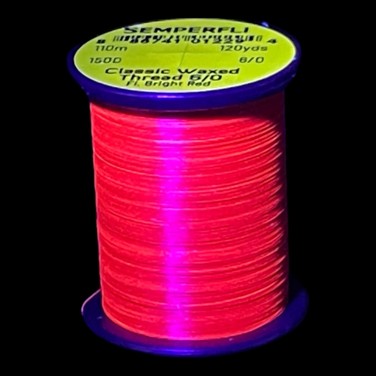 Semperfli Classic Waxed Thread 6/0 110m (120 Yards) Fluoro Bright Red